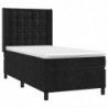 Boxspringbett mit Matratze & LED Schwarz 80x200 cm Samt