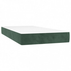 Boxspringbett mit Matratze & LED Dunkelgrün 90x200 cm Samt