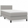 Boxspringbett mit Matratze Hellgrau 80x200 cm Stoff