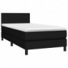 Boxspringbett mit Matratze Schwarz 100x200 cm Stoff