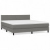 Boxspringbett mit Matratze Dunkelgrau 160x200 cm Stoff