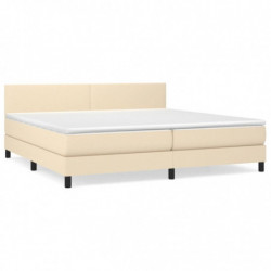 Boxspringbett mit Matratze Creme 200x200 cm Stoff