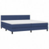 Boxspringbett mit Matratze Blau 200x200 cm Stoff