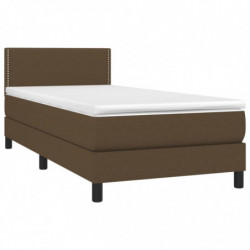 Boxspringbett mit Matratze Dunkelbraun 80x200 cm Stoff