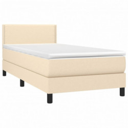 Boxspringbett mit Matratze Creme 100x200 cm Stoff