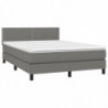 Boxspringbett mit Matratze Dunkelgrau 140x200 cm Stoff