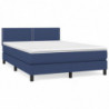 Boxspringbett mit Matratze Blau 140x200 cm Stoff