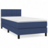 Boxspringbett mit Matratze Blau 80x200 cm Stoff