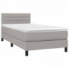 Boxspringbett mit Matratze Hellgrau 100x200 cm Stoff