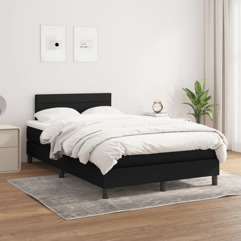 Boxspringbett mit Matratze Schwarz 120x200 cm Stoff