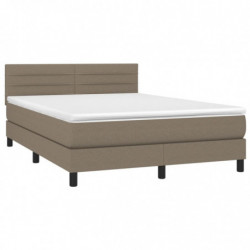 Boxspringbett mit Matratze Taupe 140x200 cm Stoff