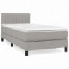 Boxspringbett mit Matratze Hellgrau 100x200 cm Stoff