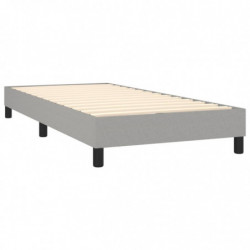 Boxspringbett mit Matratze Hellgrau 100x200 cm Stoff