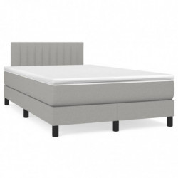 Boxspringbett mit Matratze Hellgrau 120x200 cm Stoff