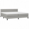 Boxspringbett mit Matratze Hellgrau 200x200 cm Stoff