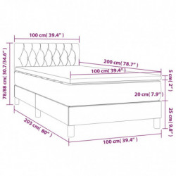 Boxspringbett mit Matratze Hellgrau 100x200 cm Stoff