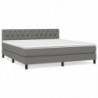 Boxspringbett mit Matratze Dunkelgrau 160x200 cm Stoff