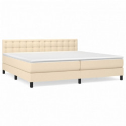 Boxspringbett mit Matratze Creme 200x200 cm Stoff