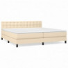 Boxspringbett mit Matratze Creme 200x200 cm Stoff