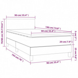 Boxspringbett mit Matratze Dunkelgrau 90x190 cm Stoff