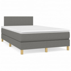 Boxspringbett mit Matratze Dunkelgrau 120x200 cm Stoff