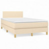 Boxspringbett mit Matratze Creme 120x200 cm Stoff