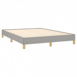 Boxspringbett mit Matratze Hellgrau 140x190 cm Stoff