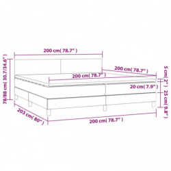 Boxspringbett mit Matratze Hellgrau 200x200 cm Stoff