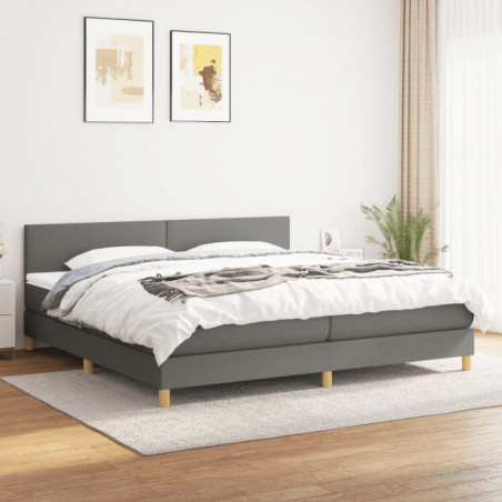 Boxspringbett mit Matratze Dunkelgrau 200x200 cm Stoff