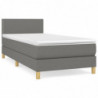 Boxspringbett mit Matratze Dunkelgrau 80x200 cm Stoff