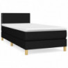 Boxspringbett mit Matratze Schwarz 100x200 cm Stoff