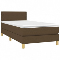 Boxspringbett mit Matratze Dunkelbraun 100x200 cm Stoff