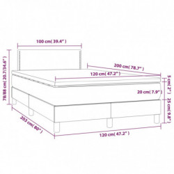 Boxspringbett mit Matratze Hellgrau 120x200 cm Stoff