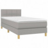 Boxspringbett mit Matratze Hellgrau 80x200 cm Stoff