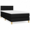 Boxspringbett mit Matratze Schwarz 100x200 cm Stoff