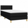 Boxspringbett mit Matratze Schwarz 100x200 cm Stoff