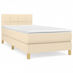 Boxspringbett mit Matratze Creme 100x200 cm Stoff