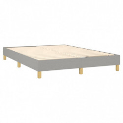 Boxspringbett mit Matratze Hellgrau 140x190 cm Stoff