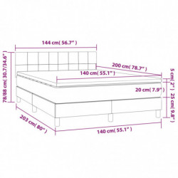 Boxspringbett mit Matratze Taupe 140x200 cm Stoff