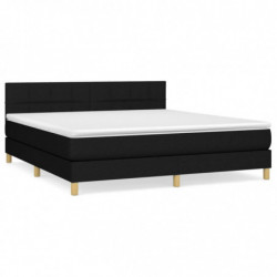 Boxspringbett mit Matratze Schwarz 180x200 cm Stoff