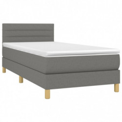 Boxspringbett mit Matratze Dunkelgrau 90x200 cm Stoff