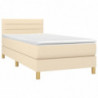 Boxspringbett mit Matratze Creme 100x200 cm Stoff