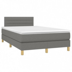 Boxspringbett mit Matratze Dunkelgrau 120x200 cm Stoff