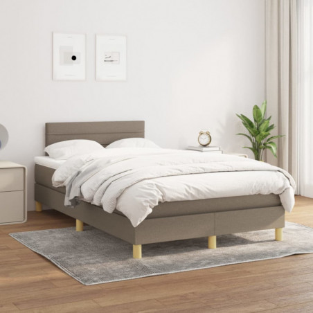 Boxspringbett mit Matratze Taupe 120x200 cm Stoff