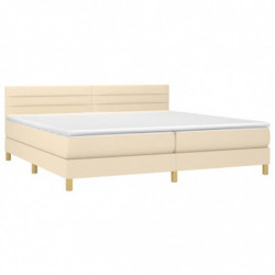 Boxspringbett mit Matratze Creme 200x200 cm Stoff