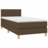 Boxspringbett mit Matratze Dunkelbraun 90x200 cm Stoff