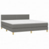 Boxspringbett mit Matratze Dunkelgrau 160x200 cm Stoff