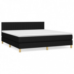 Boxspringbett mit Matratze Schwarz 160x200 cm Stoff