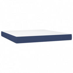 Boxspringbett mit Matratze Blau 180x200 cm Stoff