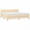 Boxspringbett mit Matratze Creme 200x200 cm Stoff